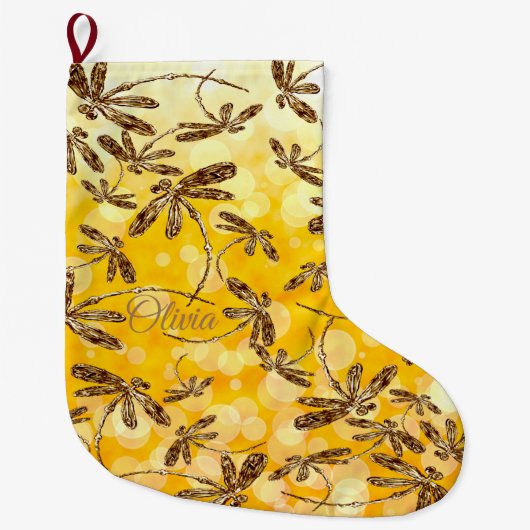 Dragonfly Sunshine Großer Weihnachtsstrumpf (Vorderseite)