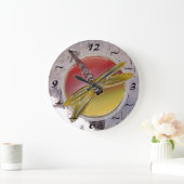Dragonfly-Symbol auf der Birke Große Wanduhr (Zuhause)