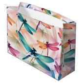 Dragonfly-Tanz Druckknopfdruck Nähtasche Große Geschenktüte (Rückseite Schrägansicht)