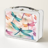 Dragonfly-Tanz Druckknopfdruck Nähtasche Metall Brotdose (Vorderseite)