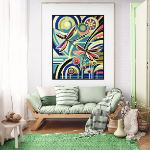 Dragonfly-Tanz: Ein Art-Déco-Flug Poster