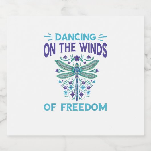 Dragonfly tanzt auf dem Winde Dragonfly Liebt Dr. Schaumweinetikett (Einzelnes Label)