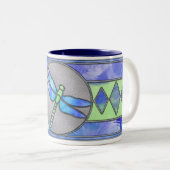 Dragonfly-Tasse aus verkettetem Glas Zweifarbige Tasse (VorderseiteRechts)