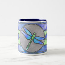 Dragonfly-Tasse aus verkettetem Glas