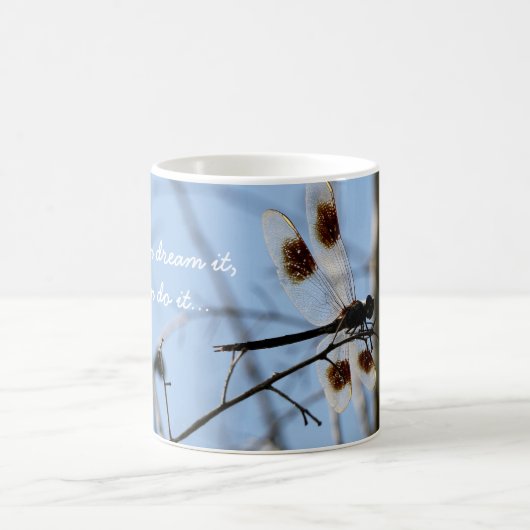 Dragonfly-Tasse; wenn du träumst, kannst du es tun Kaffeetasse (Mittel)