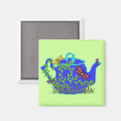 Dragonfly-Teapot-Magnet Magnet (Vorderseite/Rückseite)