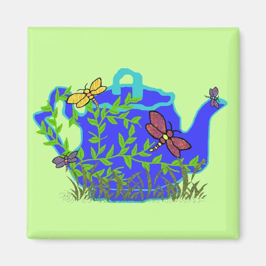 Dragonfly-Teapot-Magnet Magnet (Vorne)