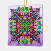 Dragonfly Themed Mandala Colorful Zen Keramikornament (Links)