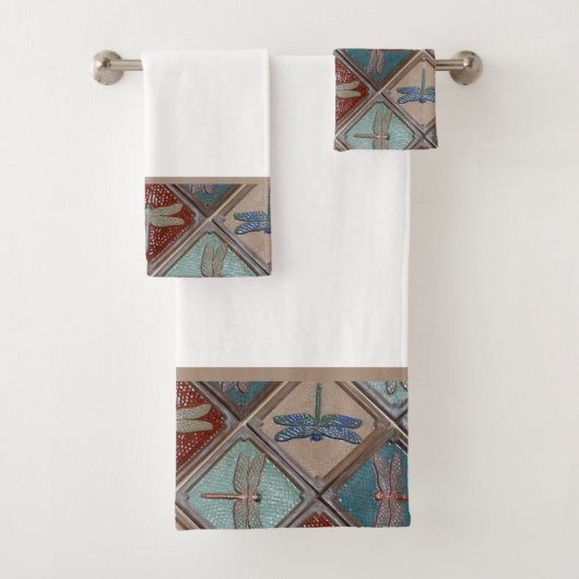 Dragonfly Tiles Badetuch Set (Insitu)