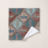 Dragonfly Tiles Badetuch Set (Waschlappen)