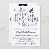 Dragonfly-Todesankündigung Beerdigung Arrangement Ankündigung (Vorne/Hinten)