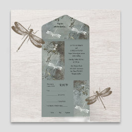 Dragonfly träumt alles in einer Hochzeitsfeier All In One Einladung