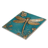 Dragonfly Türkis Aquamarin & Imitats Gold Imitats Fliese (Seite)