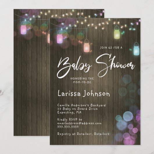 Dragonfly Twinkle Lights Kinderdusche Einladung (Vorne/Hinten)