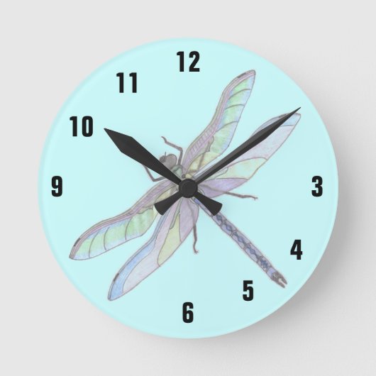 DRAGONFLY-Uhr Runde Wanduhr (Vorderseite)