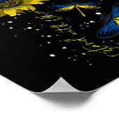 Dragonfly Ukraine Sonnenblume Ukraine Flaggenstand Poster (Ecke)