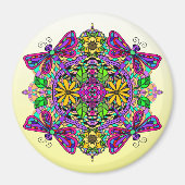 Dragonfly und Blume Mandala Magnet (Vorne)