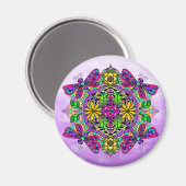 Dragonfly und Blume Mandala Magnet (Vorderseite/Rückseite)