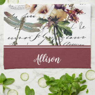 Dragonfly und Blume personalisiert Küchenhandtüche Geschirrtuch