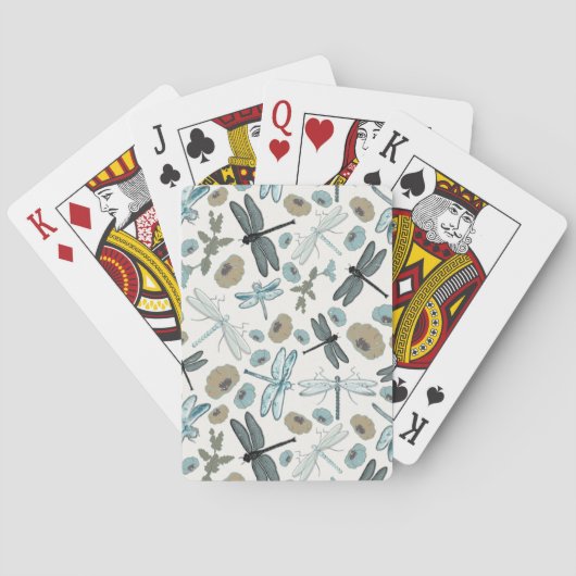 Dragonfly und Blumenmuster Spielkarten (Rückseite)