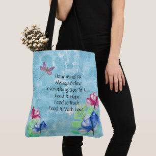 Dragonfly und Blumenwasser Tasche