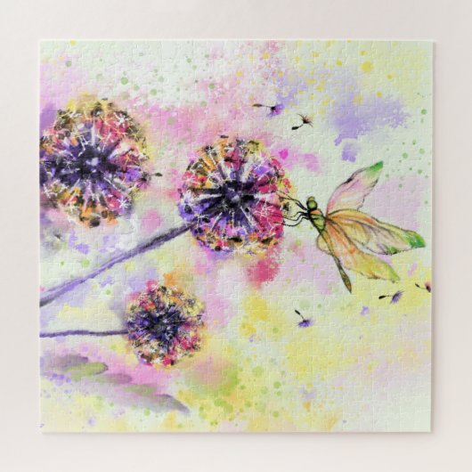 Dragonfly und Dandelions Jigsaw Puzzle (Horizontal)