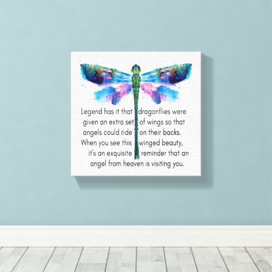 Dragonfly und Engel Leinwanddruck (Insitu (Holzboden))