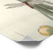 Dragonfly und Lotus, 1920 von Ohara Koson Poster (Ecke)