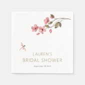 Dragonfly und Pink-Blossom-Brautparty Serviette (Vorderseite)