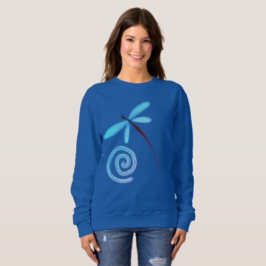 Dragonfly und Spirale Abstrakte Kunst Sweatshirt (Vorne ganz)