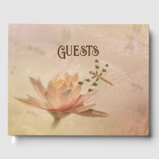Dragonfly und Water Lily Wedding Gästebuch (Vorderseite)