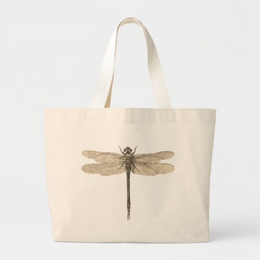 Dragonfly Vintag Antike klassische Natur Jumbo Stoffbeutel (Vorne)