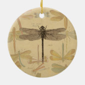 Dragonfly Vintag Antike klassische Natur Keramikornament (Hinten)