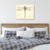Dragonfly Vintag Antike klassische Natur Leinwanddruck (Insitu (Schlafzimmer))
