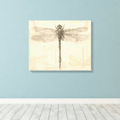 Dragonfly Vintag Antike klassische Natur Leinwanddruck (Insitu (Holzboden))