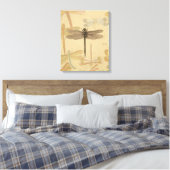 Dragonfly Vintag Antike klassische Natur Leinwanddruck (Insitu (Schlafzimmer))
