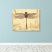 Dragonfly Vintag Antike klassische Natur Leinwanddruck (Insitu (Holzboden))