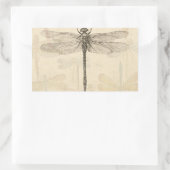 Dragonfly Vintag Antike klassische Natur Rechteckiger Aufkleber (Tasche)