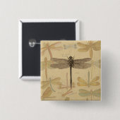 Dragonfly Vintag Antique Classic Zeichnend Button (Vorne & Hinten)
