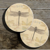 Dragonfly Vintag Antique Classic Zeichnend Getränkeuntersetzer