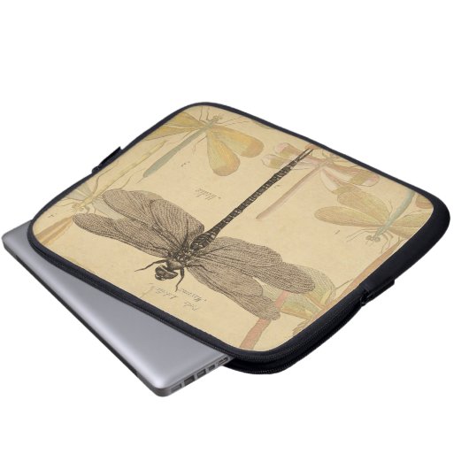Dragonfly Vintag Antique Classic Zeichnend Laptopschutzhülle (Vorne Knopf)
