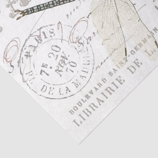 Dragonfly Vintag Paris Seidenpapier (Ausschnitt)