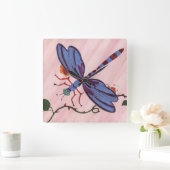 Dragonfly Wall Clock Quadratische Wanduhr (Zuhause)