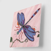 Dragonfly Wall Clock Quadratische Wanduhr (Winkel)