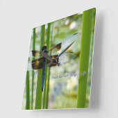 Dragonfly Wall Clock Quadratische Wanduhr (Winkel)