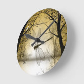 Dragonfly Wall Clock Runde Wanduhr (Winkel)