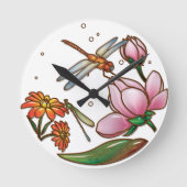 Dragonfly Wall Clock Runde Wanduhr (Vorderseite)