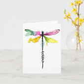 Dragonfly Warrior Semicolon Suicide Prevention Awa Karte (Gelbe Blume)