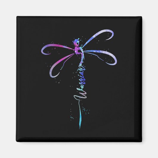 Dragonfly Warrior Semicolon Suicide Prevention Awa Magnet (Vorne)