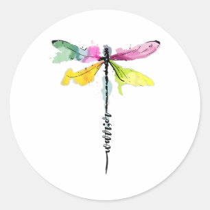 Dragonfly Warrior Semicolon Suicide Prevention Awa Runder Aufkleber